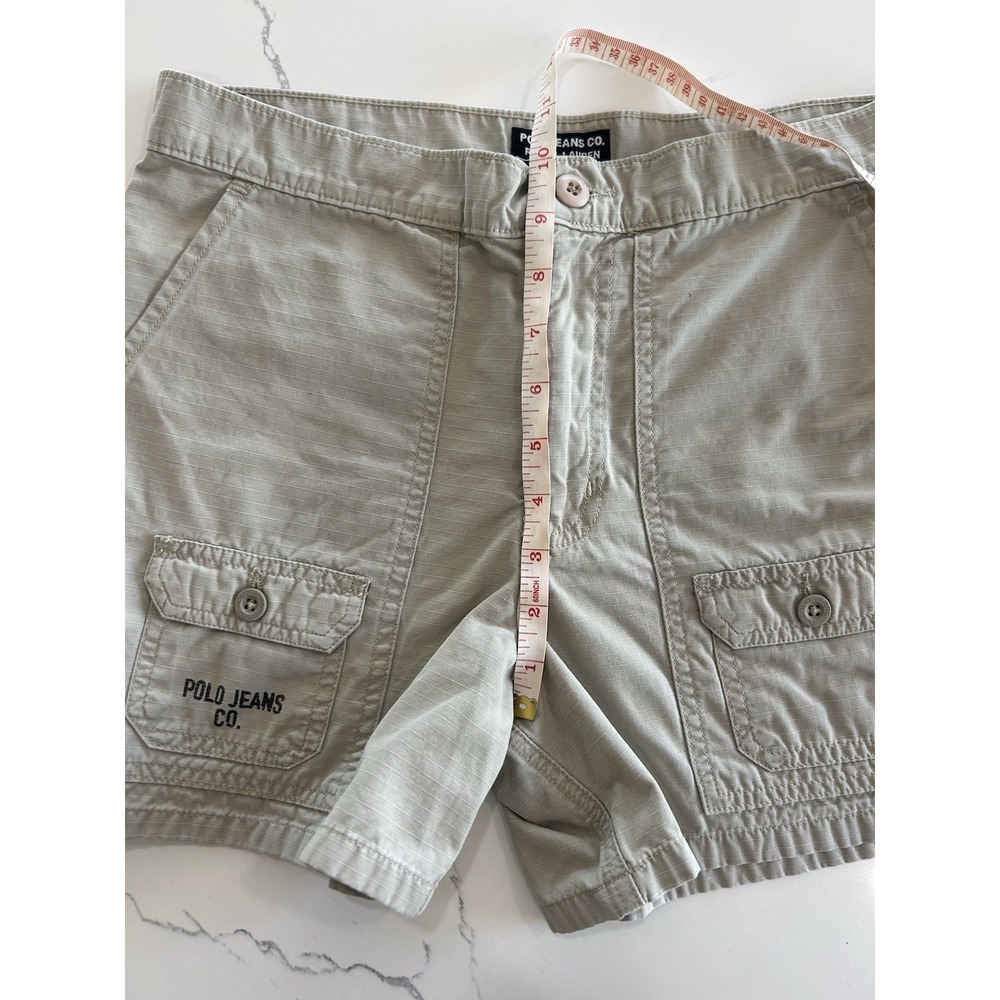 2000s khaki Ralph Lauren Polo Cargo Shorts Pockets Womens Vintage - Picture 8 of 8